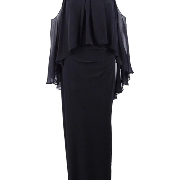 LAUREN RALPH LAUREN Womens Beaded Cold Shoulder Gown - Picture 4 of 4